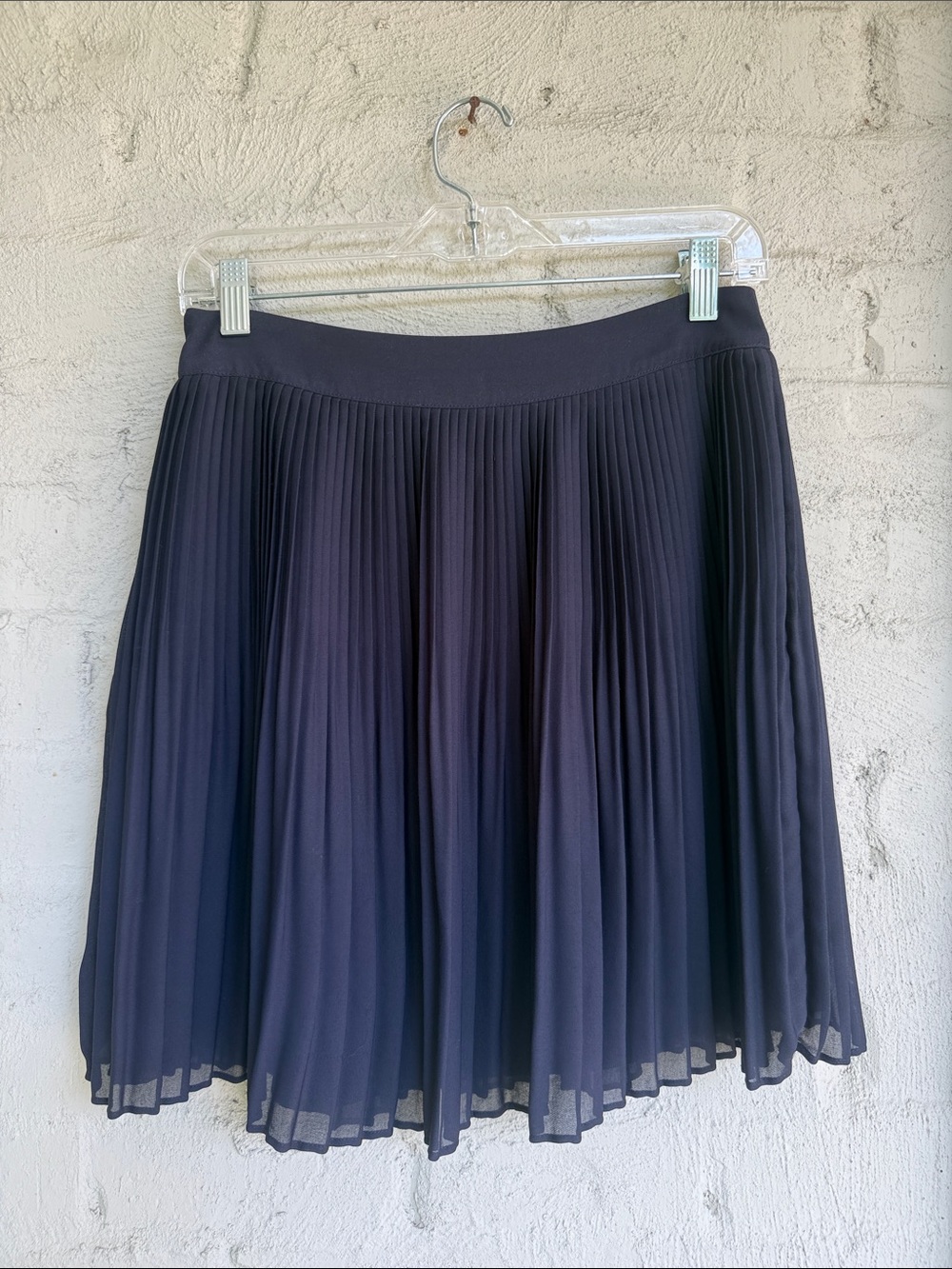 Ann Taylor Navy Knife Pleated Nautical Preppy Skirt Size 4P - Picture 5 of 9